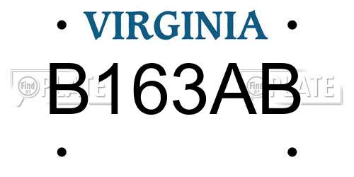 B163AB Virginia License Plate