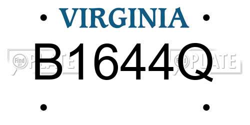 B1644Q Virginia License Plate