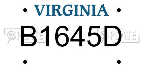 B1645D Virginia License Plate