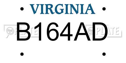B164AD Virginia License Plate
