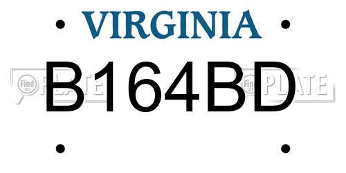 B164BD Virginia License Plate