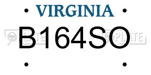 B164SO Virginia License Plate