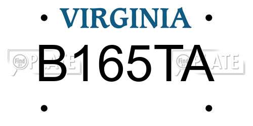 B165TA Virginia License Plate