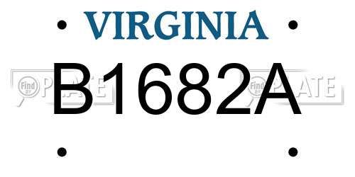 B1682A Virginia License Plate