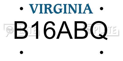 B16ABQ Virginia License Plate