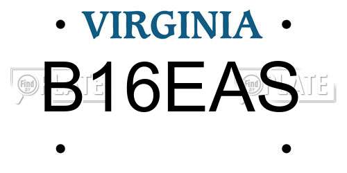 B16EAS Virginia License Plate