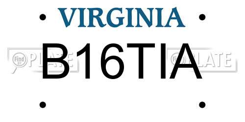 B16TIA Virginia License Plate