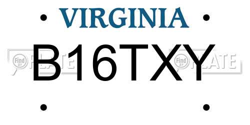 B16TXY Virginia License Plate
