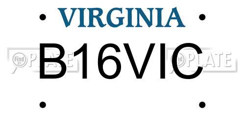 B16VIC Virginia License Plate