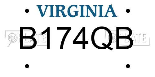 B174QB Virginia License Plate