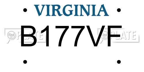 B177VF Virginia License Plate