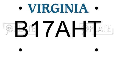 B17AHT Virginia License Plate