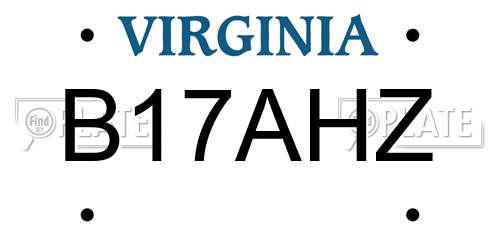B17AHZ Virginia License Plate
