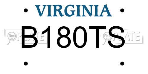 B180TS Virginia License Plate