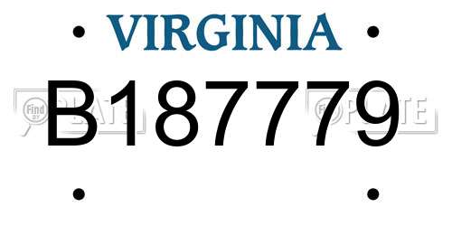 B187779 Virginia License Plate