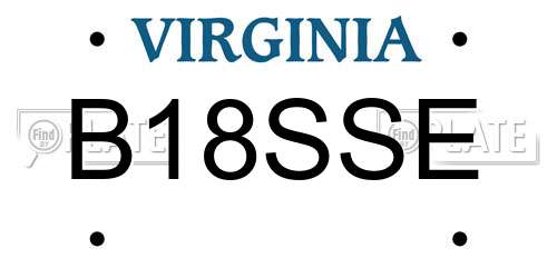 B18SSE Virginia License Plate