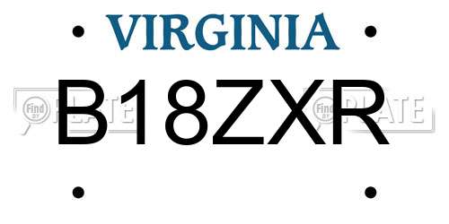 B18ZXR Virginia License Plate