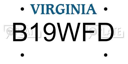 B19WFD Virginia License Plate