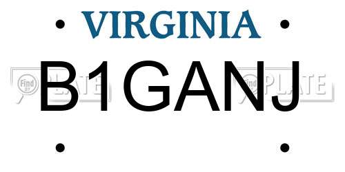 B1GANJ Virginia License Plate