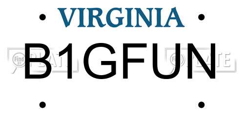 B1GFUN Virginia License Plate