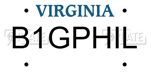 B1GPHIL Virginia License Plate