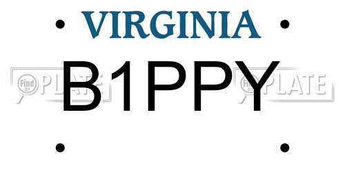 B1PPY Virginia License Plate