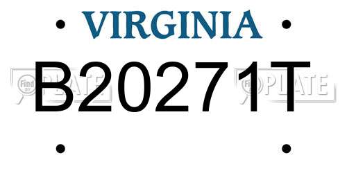 B20271T Virginia License Plate