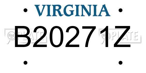 B20271Z Virginia License Plate