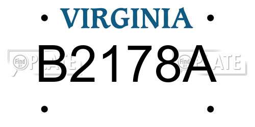 B2178A Virginia License Plate