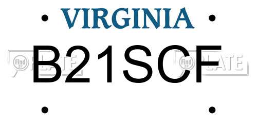 B21SCF Virginia License Plate