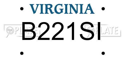 B221SI Virginia License Plate