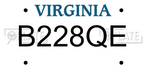 B228QE Virginia License Plate