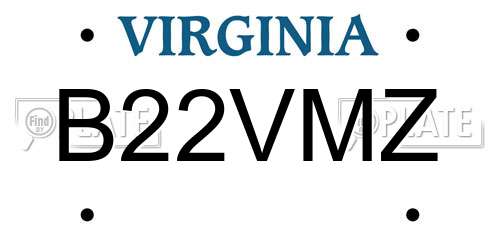 B22VMZ Virginia License Plate