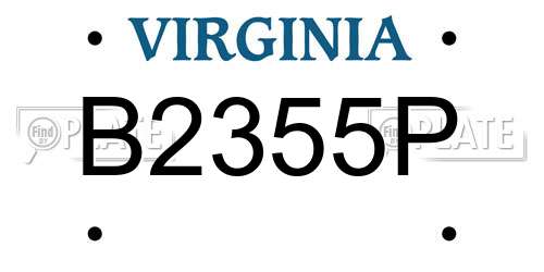 B2355P Virginia License Plate