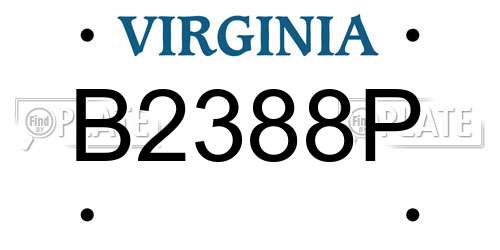B2388P Virginia License Plate