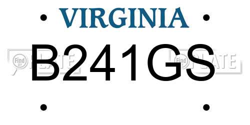 B241GS Virginia License Plate