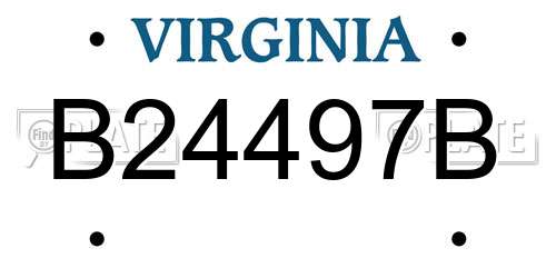 B24497B Virginia License Plate