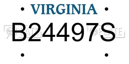 B24497S Virginia License Plate