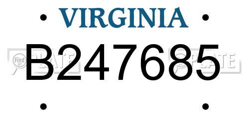 B247685 Virginia License Plate