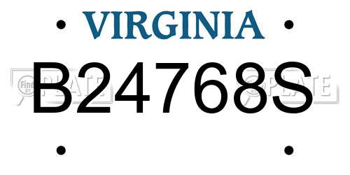 B24768S Virginia License Plate