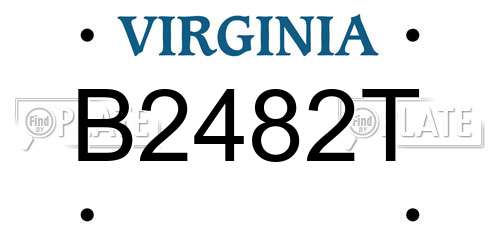 B2482T Virginia License Plate