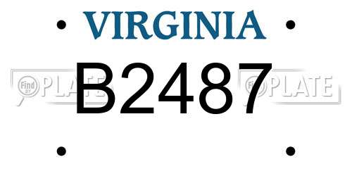 B2487 Virginia License Plate