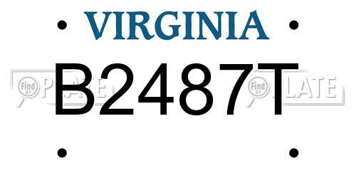 B2487T Virginia License Plate