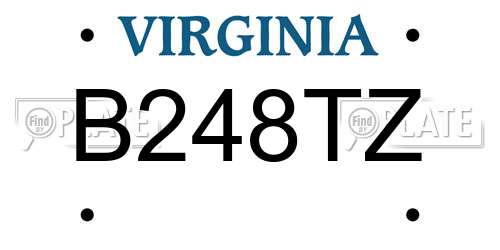 B248TZ Virginia License Plate