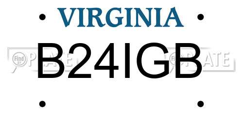 B24IGB Virginia License Plate