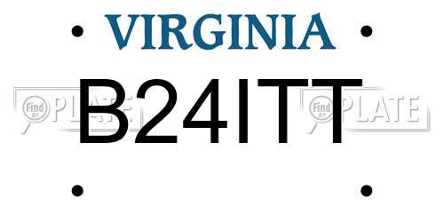 B24ITT Virginia License Plate
