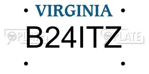 B24ITZ Virginia License Plate