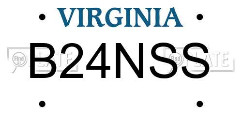 B24NSS Virginia License Plate