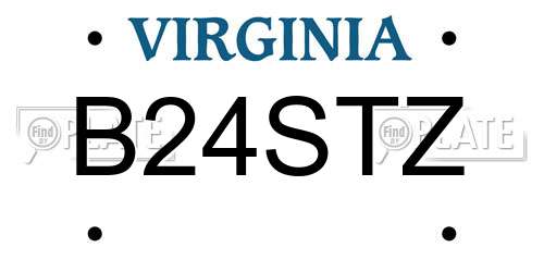 B24STZ Virginia License Plate
