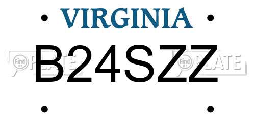B24SZZ Virginia License Plate
